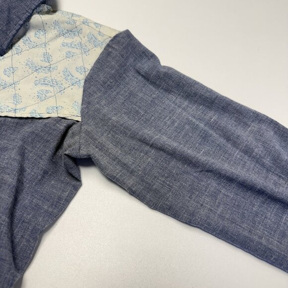 Vintage 70s Kmart Permanent Press Button Up Shirt Womens 18x23 Blue - Picture 6 of 13